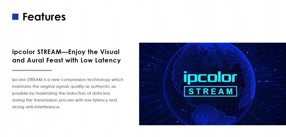 ipcolor STREAM signalo perdavimo technologijos aprašymas
