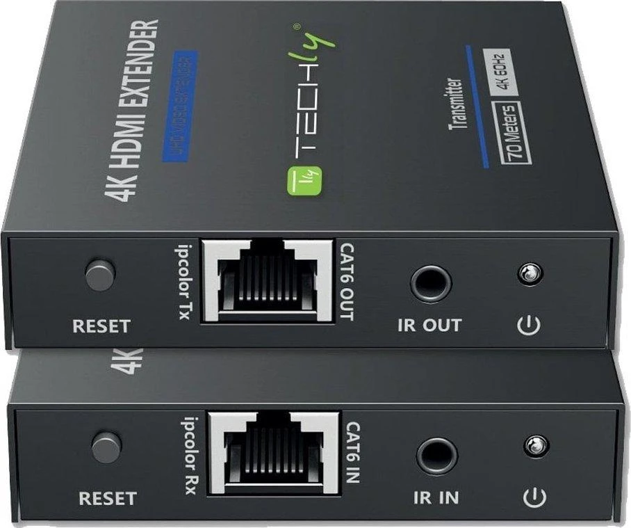 TECHLY 4K 60 Hz HDMI ilgintuvas iki 70 metrų per Cat.6/6A/7 kabelį