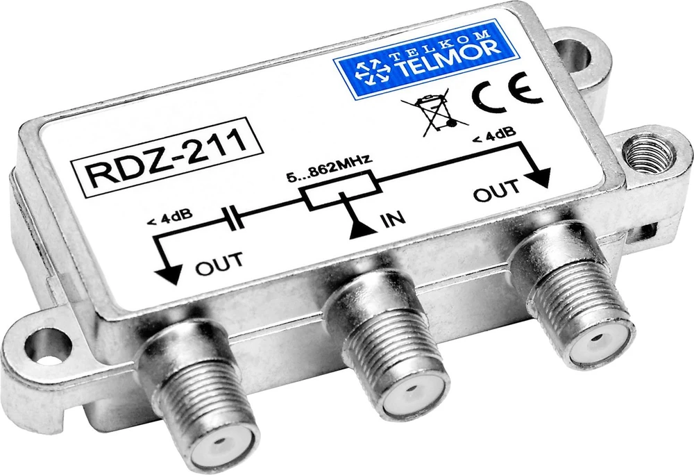 RDZ-211 dvigubas lauko RF skirstytuvas 5-862MHz 4.0 dB F lygio lauko TELKOM TELMOR