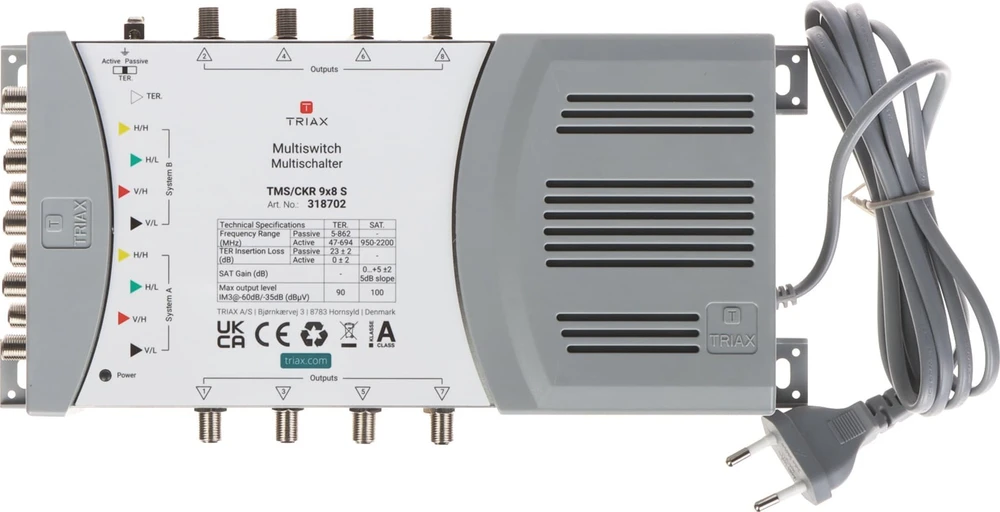 MULTISWITCH TMS-9/8S 9 WEJŚĆ / 8 WYJŚĆ TRIAX