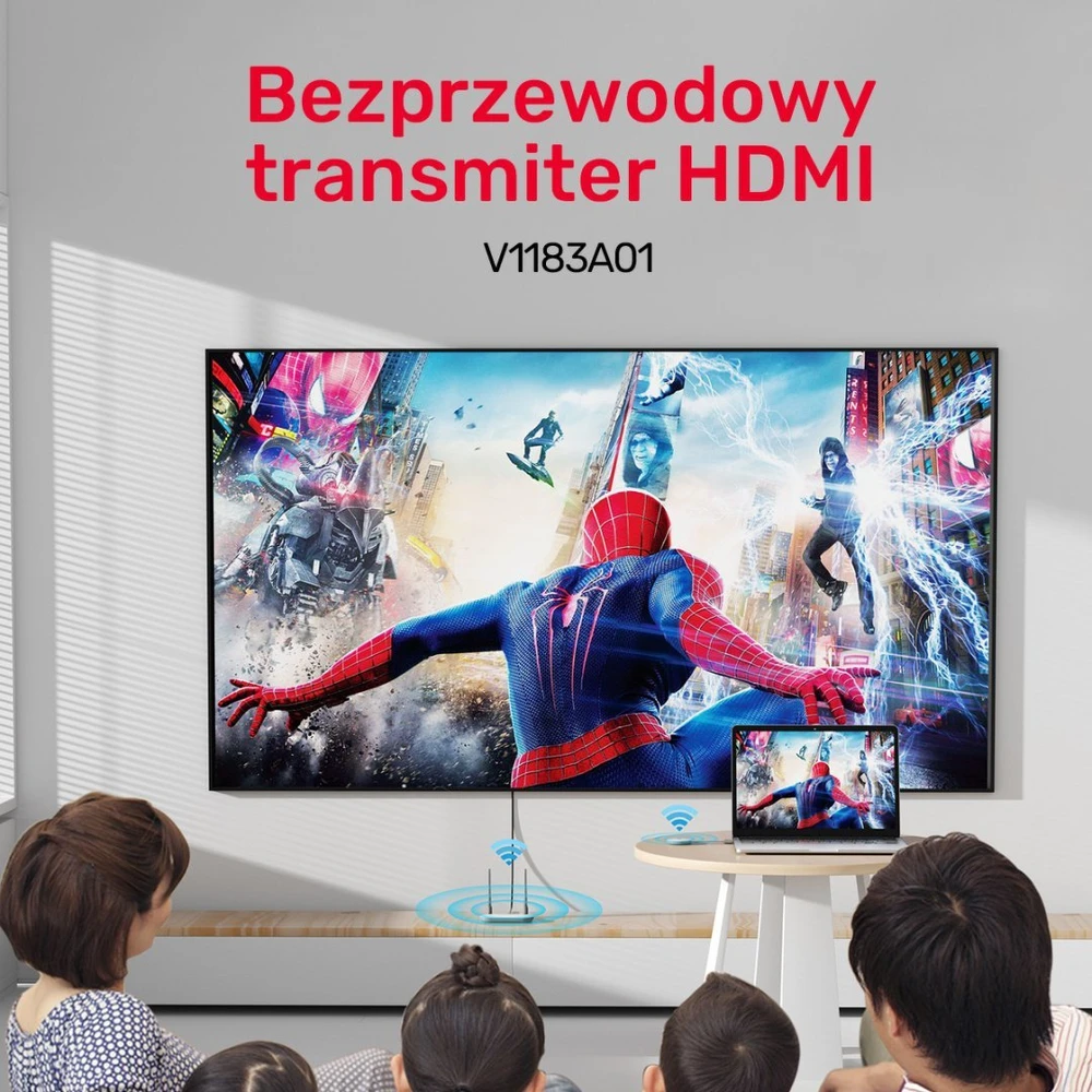 Unitek belaidžio HDMI siųstuvo ir imtuvo diapazonas iki 50m, balta