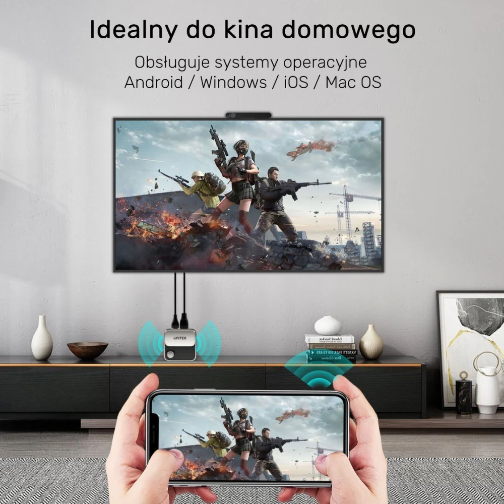 Unitek Wireless HDMI 4K 60Hz siųstuvas, diapazonas iki 8m