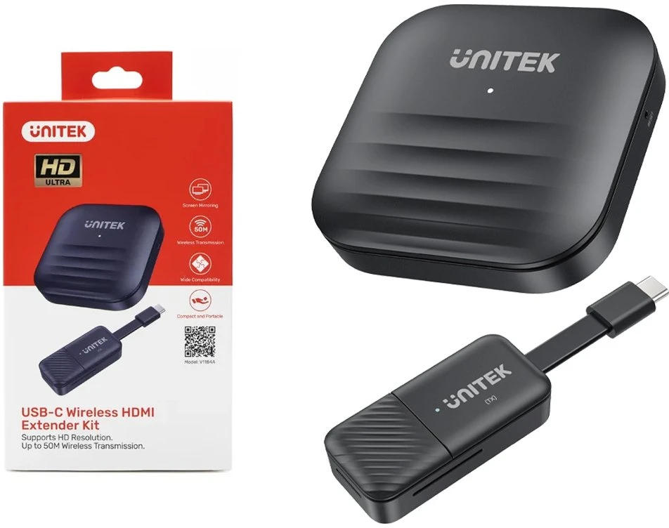 UNITEK V1184A01 AV extender AV transmitter & receiver Juodas