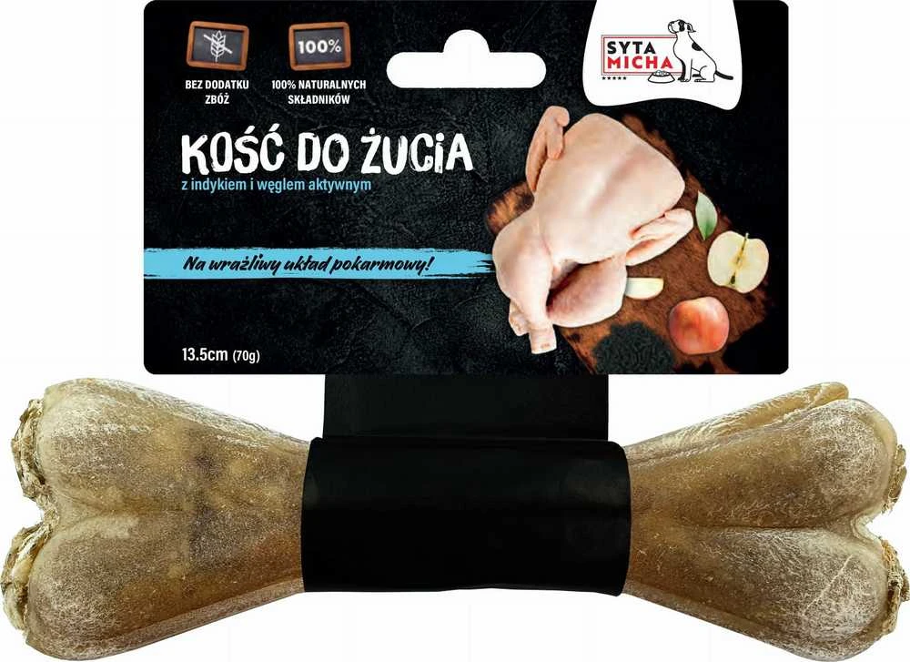 SYTA MICHA Kalakutienos kramtomasis kaulas - skanėstas šuniui - 13,5 cm