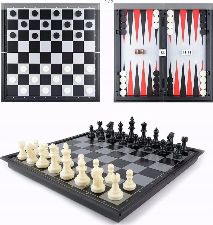 Wk Zabawki Wk Toys šachmatai 3in1 magnetiniai plastikiniai 31,5x31,5 cm WKGRA-7 17905