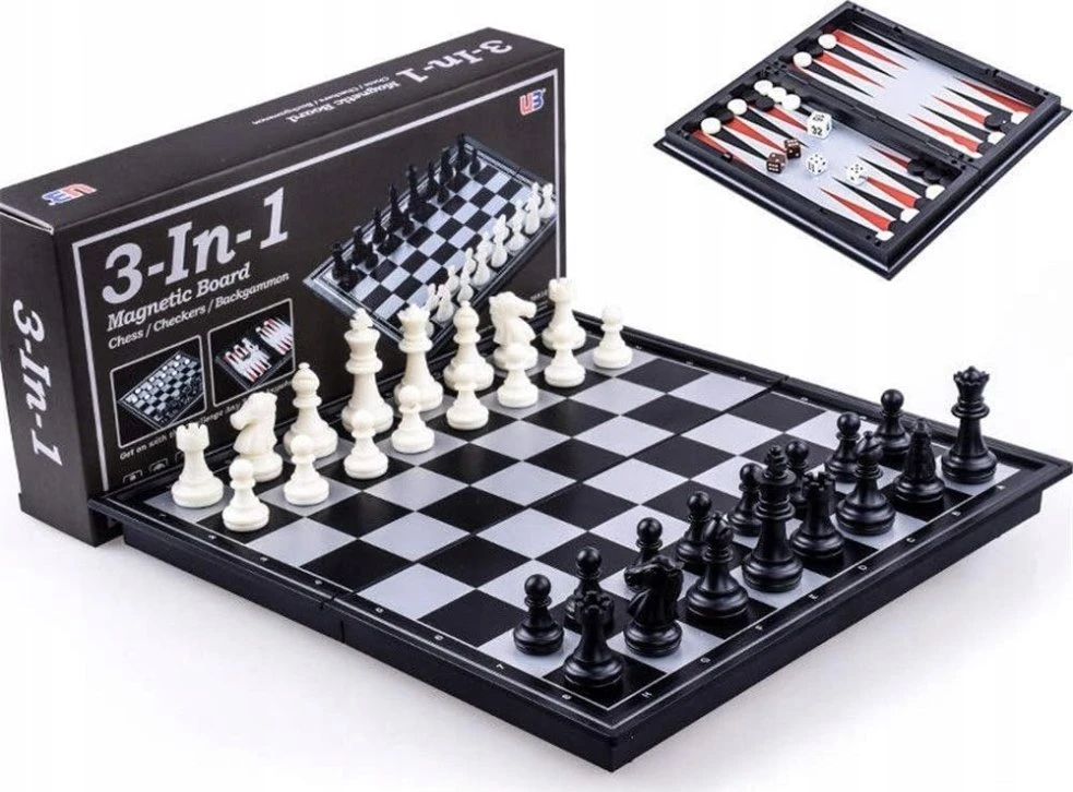 Wk Zabawki Wk Toys šachmatai 3in1 magnetiniai plastikiniai 31,5x31,5 cm WKGRA-7 17905