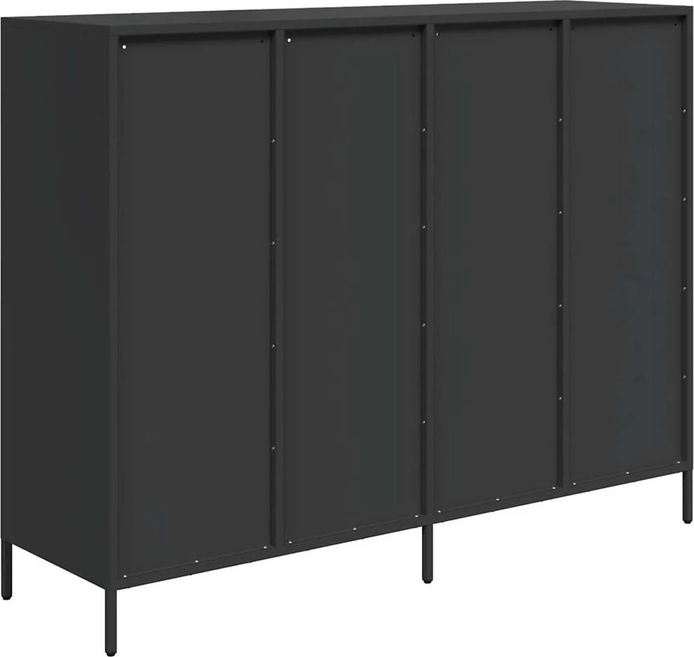 Šoninė spintelė, juoda, 135x39x103,5cm, plienas