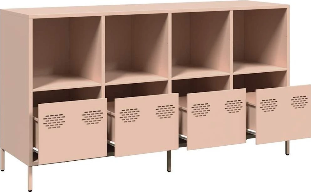 Šoninė spintelė, rožinė, 135x39x73,5cm, plienas