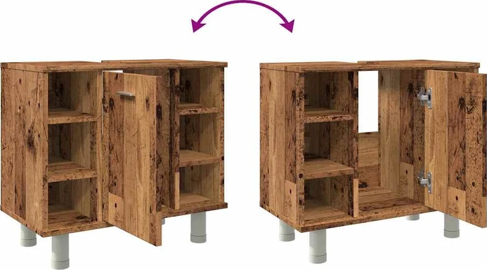 Vonios spintelė Old Wood 60x32x53,5 cm Engineered Wood