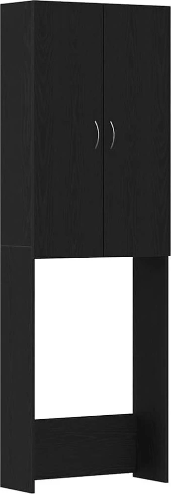 Skalbimo mašinos spintelė, juodo ąžuolo spalvos, 64x25,5x190 cm