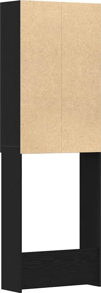 Skalbimo mašinos spintelė, juodo ąžuolo spalvos, 64x25,5x190 cm