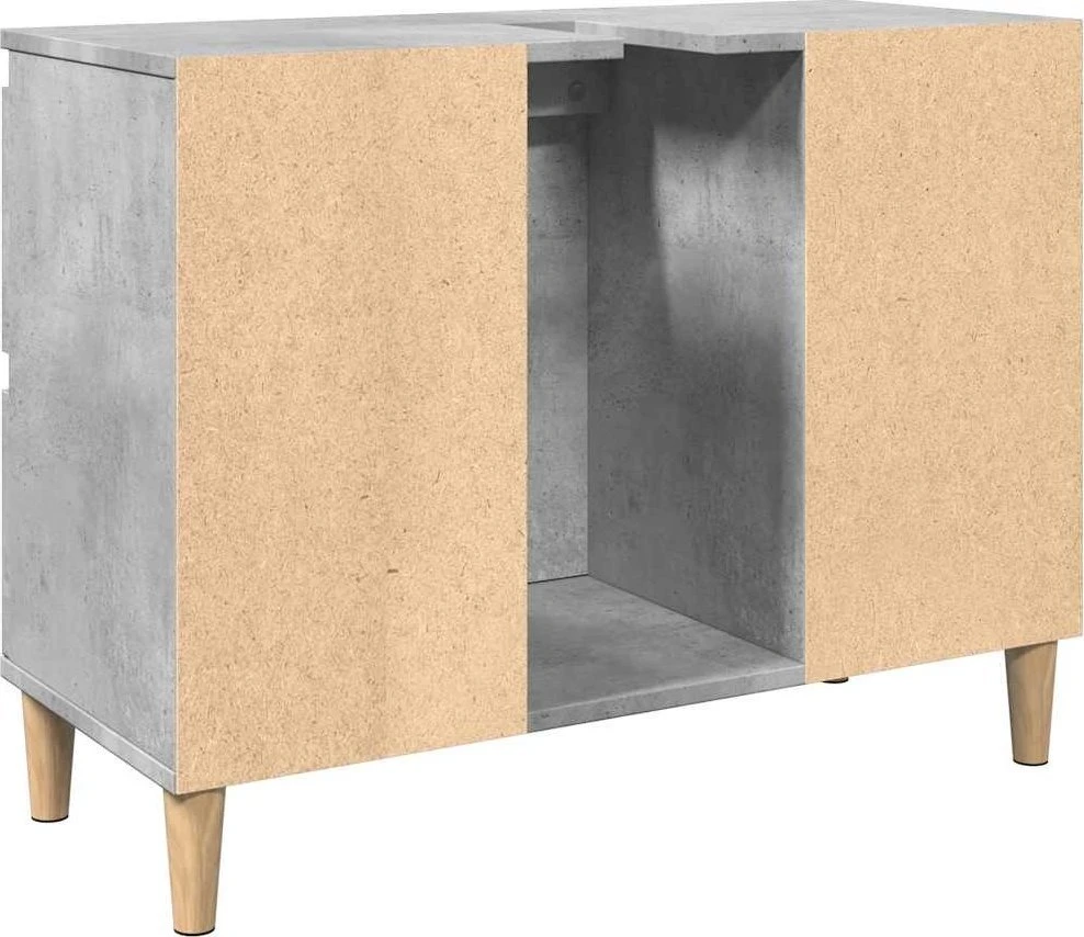 Spintelė praustuvui, betono pilka, 80x33x60cm, apdirbta mediena