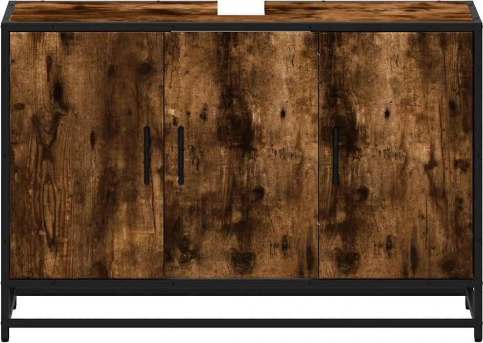 Vonios kambario spintelė, dūminio, 90x33x60 cm, mediena