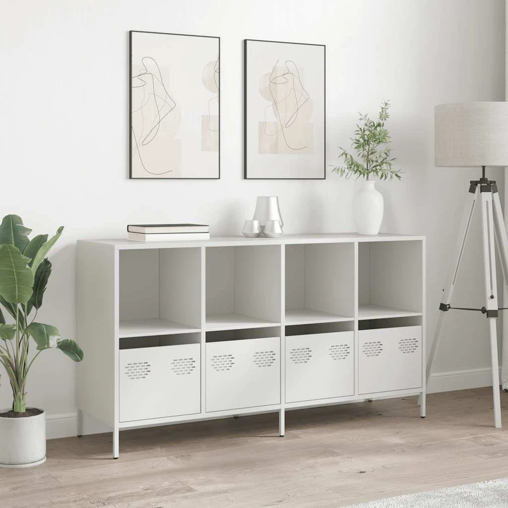 Šoninė spintelė, balta, 135x39x73,5cm, plienas
