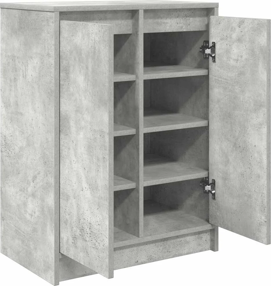 Spintelė batams, betono pilka, 57x34x76 cm, apdirbta mediena