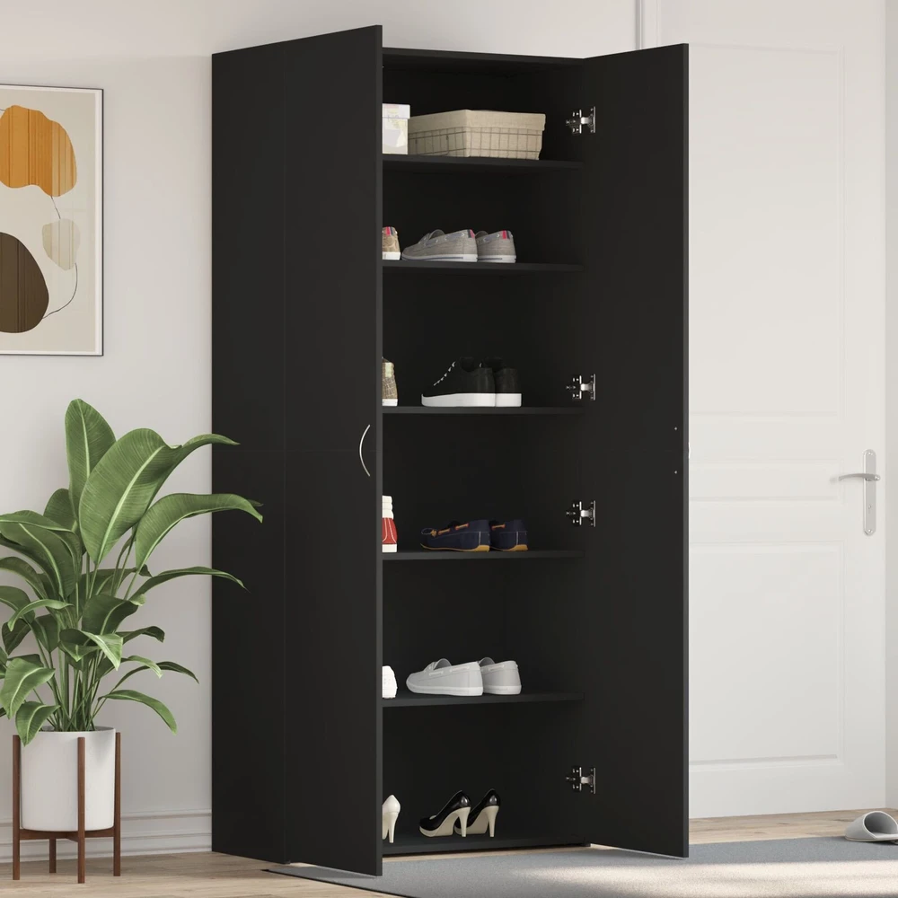 Batu skrynia 80 x 35.5 x 180 cm Apdirbta mediena Juoda