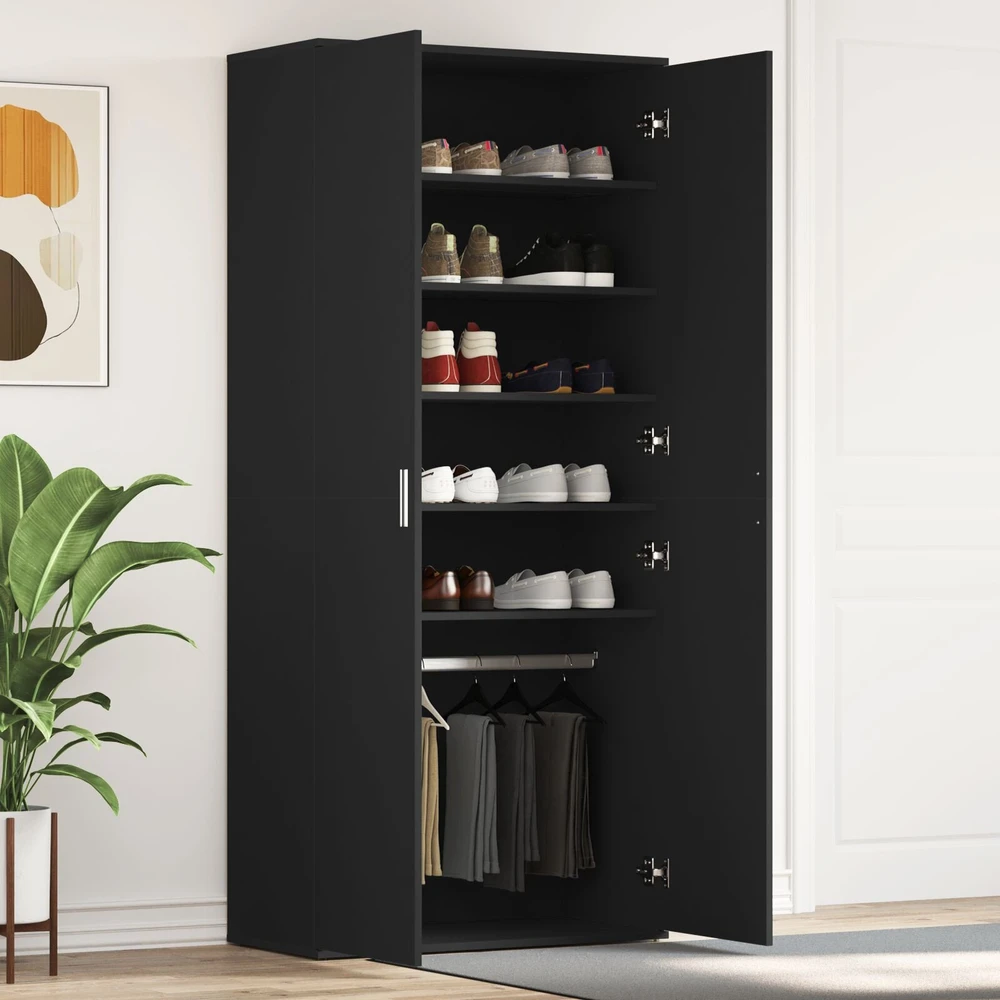Batu skrynia 80 x 39 x 178 cm Apdirbta mediena Juoda