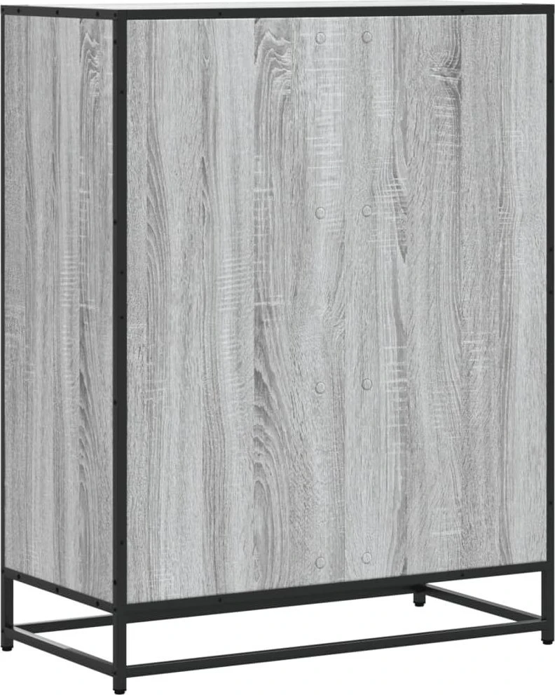 Spintelė batams, pilka ąžuolo, 75x38x97,5cm, mediena ir metalas
