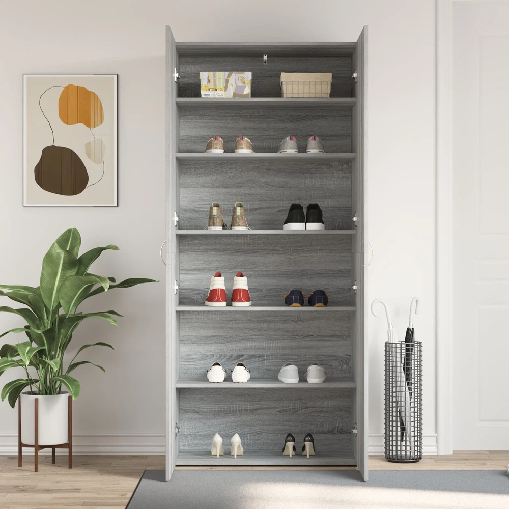 Batu skrynia 80 x 35.5 x 180 cm Apdirbta mediena Pilka