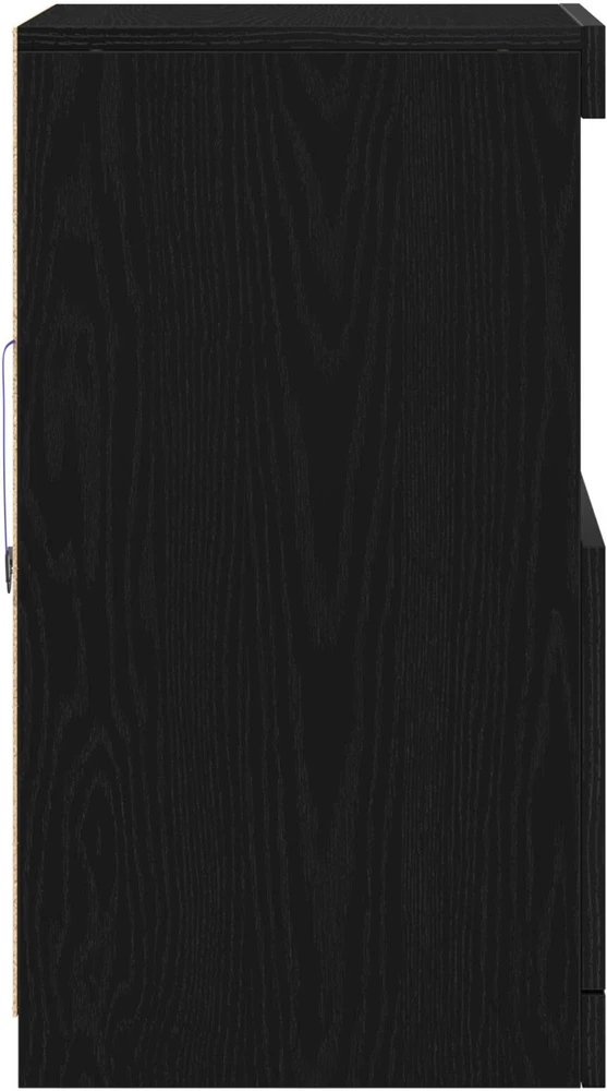 LED Bufetas Juodas ąžuolas 41 x 37 x 67 cm Apdirbta mediena