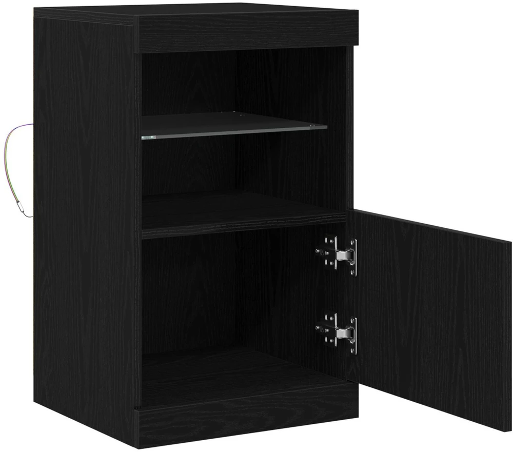 LED Bufetas Juodas ąžuolas 41 x 37 x 67 cm Apdirbta mediena