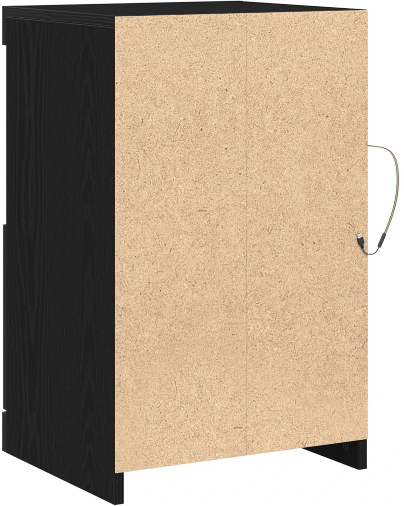 LED Bufetas Juodas ąžuolas 41 x 37 x 67 cm Apdirbta mediena