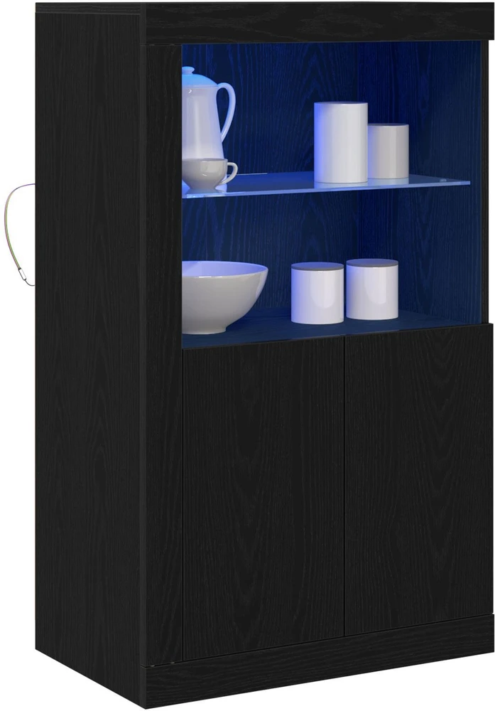 LED Bufetas 60,5 x 37 x 100 cm Apdirbta mediena Juodas ąžuolas