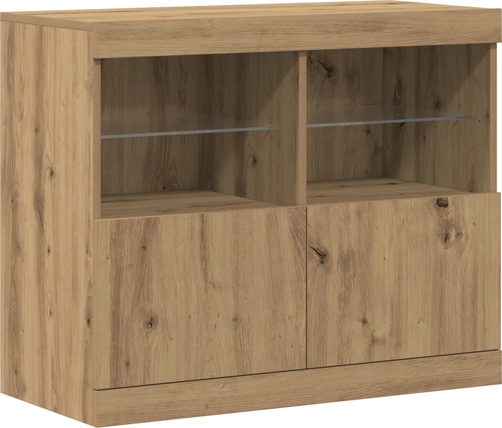 LED Bufetas Ruda 81 x 37 x 66,5 cm Apdirbta mediena