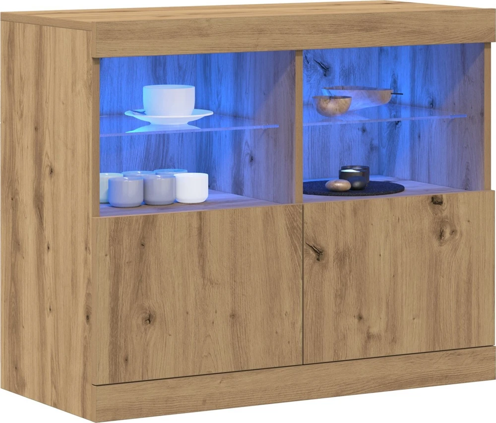 LED Bufetas Ruda 81 x 37 x 66,5 cm Apdirbta mediena