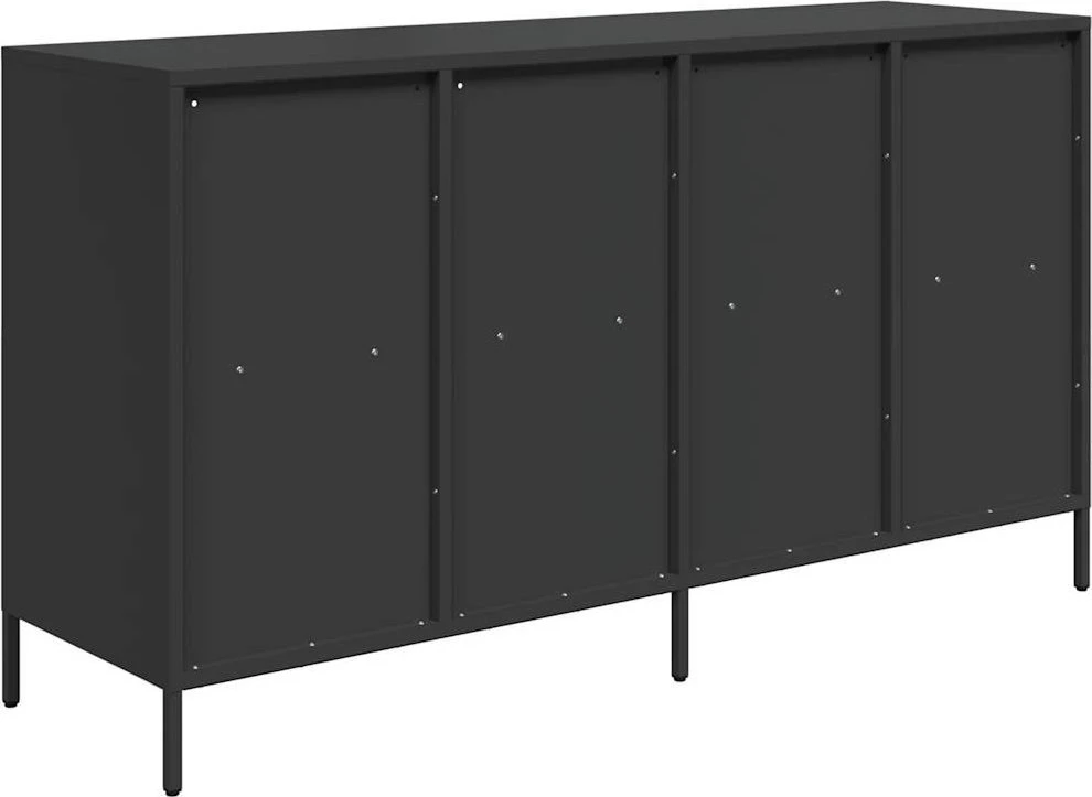 Šoninė spintelė, juoda, 135x39x73,5cm, plienas
