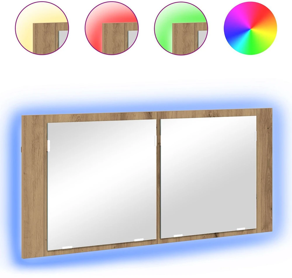 LED veidrodis spintelė Amatininkų ąžuolas 100 x 12 x 45 cm