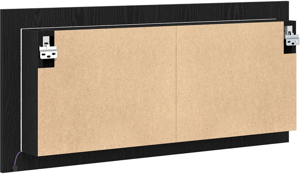 LED veidrodis spintelė Juodas ąžuolas 100 x 12 x 45 cm