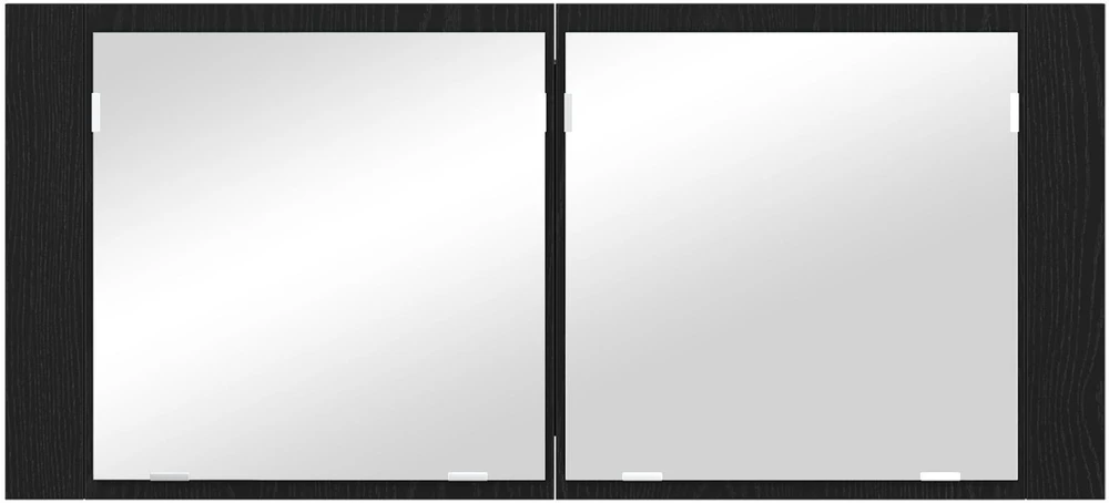 LED veidrodis spintelė Juodas ąžuolas 100 x 12 x 45 cm