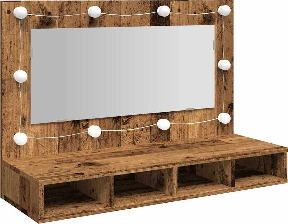 veidrodinė spintelė su LED Old Wood 90x31,5x62 cm