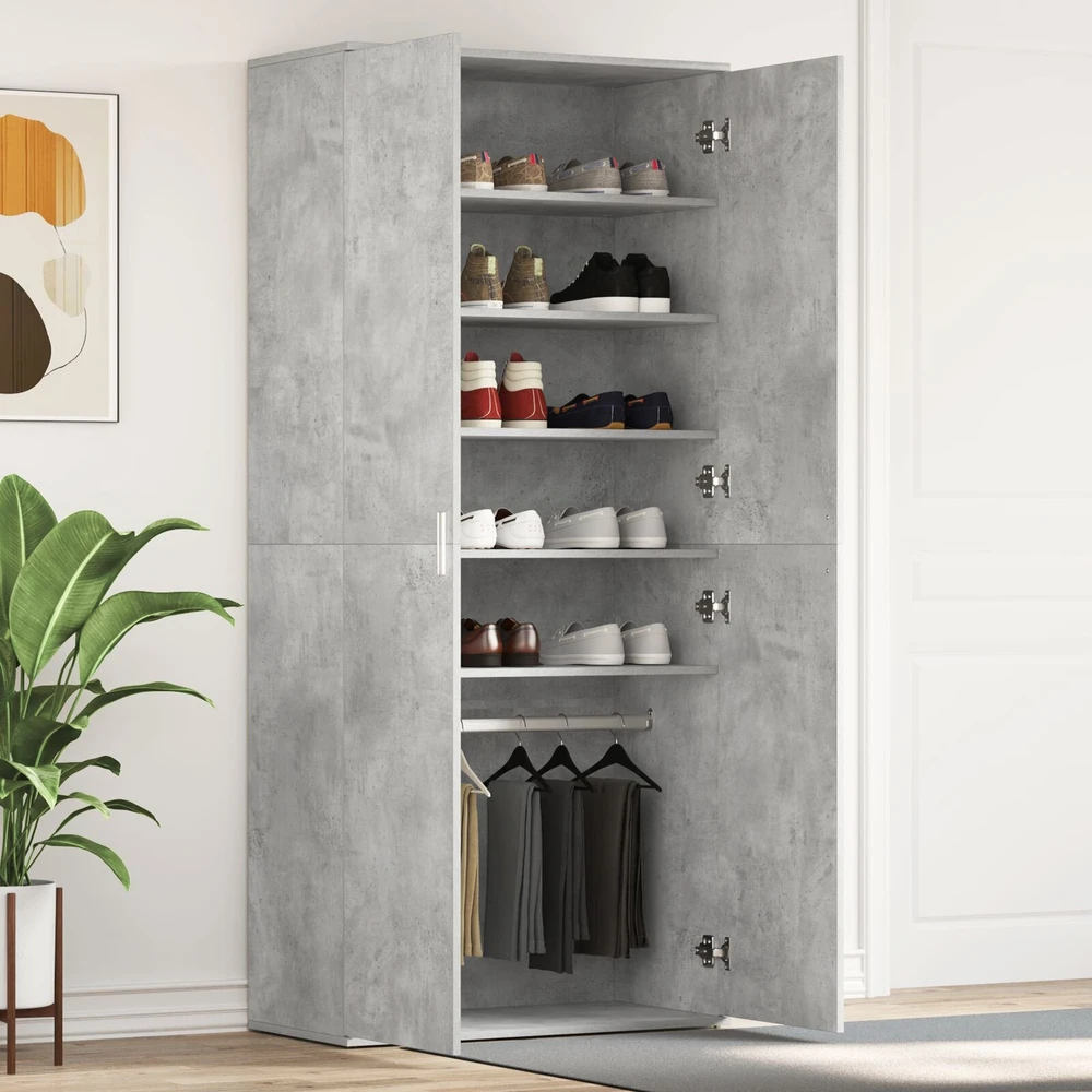 Batu skrynia 80 x 39 x 178 cm Apdirbta mediena Betono pilka