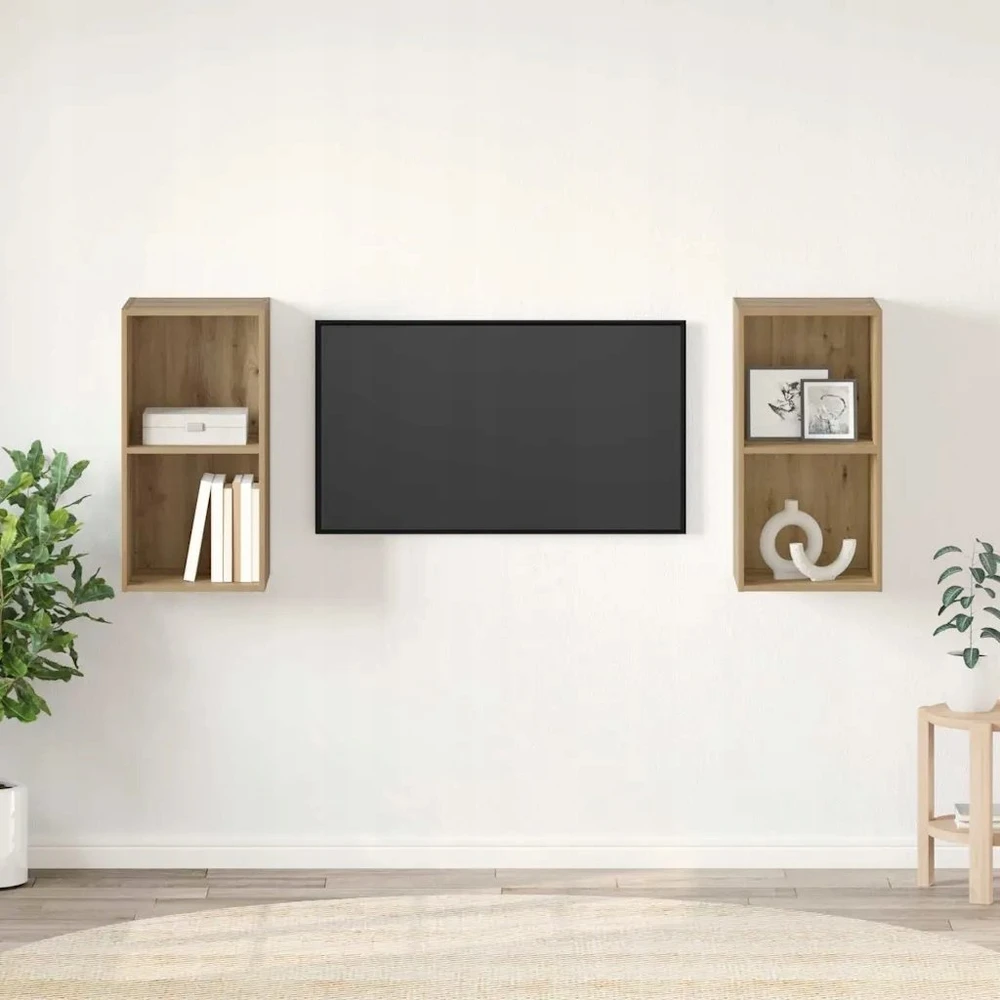 TV staliukas TV spintelių komplektas 2 vnt. Amatininkų ąžuolas