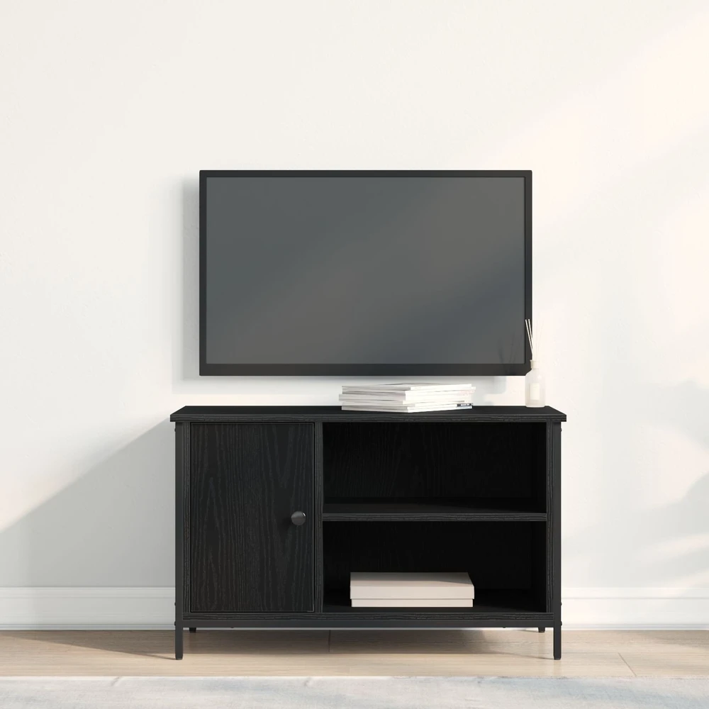 TV staliukas Televizoriaus spintelė 80 x 40 x 50 cm juoda ąžuolo