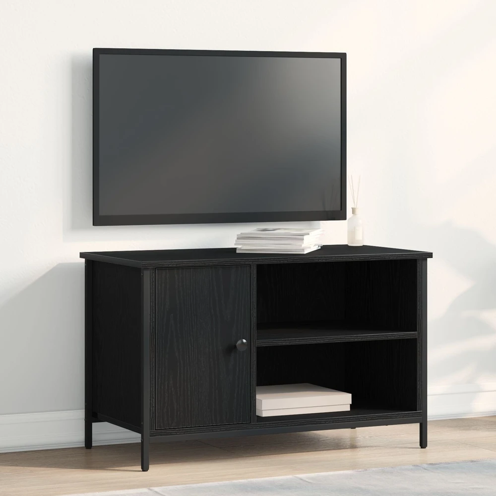 TV staliukas Televizoriaus spintelė 80 x 40 x 50 cm juoda ąžuolo