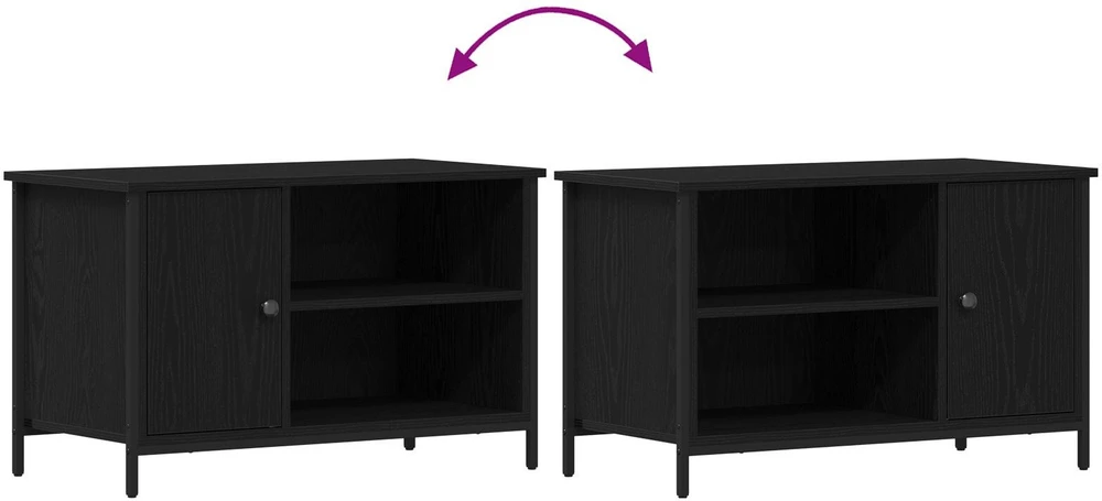 TV staliukas Televizoriaus spintelė 80 x 40 x 50 cm juoda ąžuolo