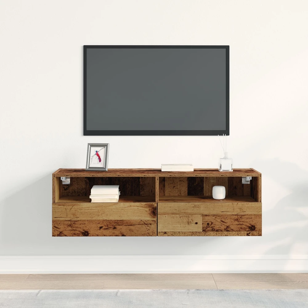 TV staliukas TV sieninė spintelė 100 x 30 x 30 cm Sena mediena