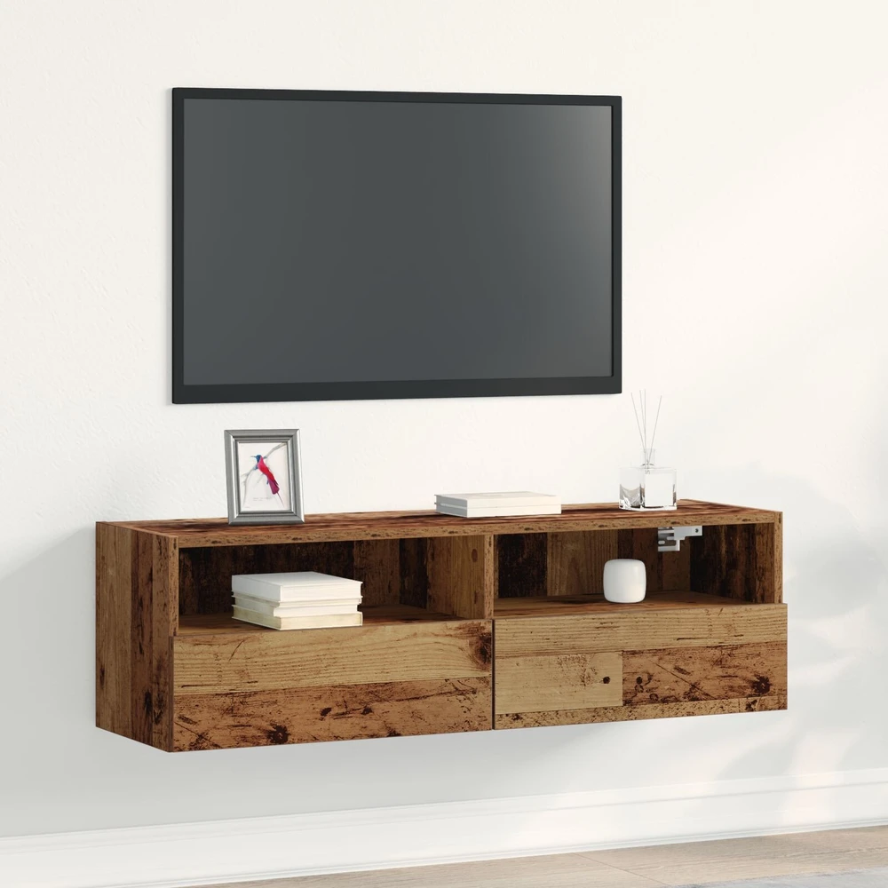 TV staliukas TV sieninė spintelė 100 x 30 x 30 cm Sena mediena