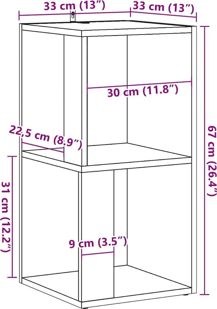 kampinė spintelė Old Wood 33x33x67 cm Engineered Wood