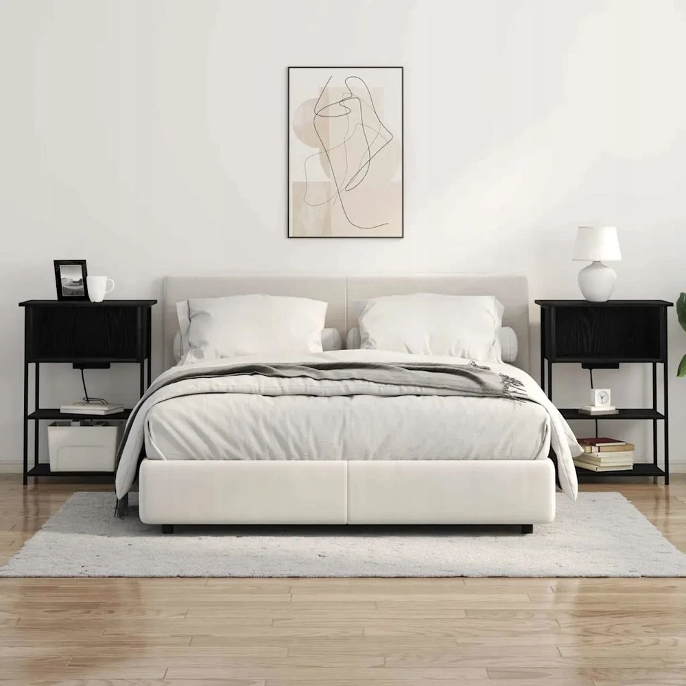 Šalia lovos spintelė Juodas ąžuolas 55 x 31 x 76 cm