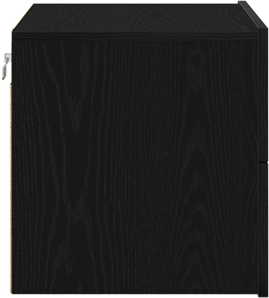 Sieninis naktinis staliukas 2 pcs juoda ąžuolo 50 x 39 x 41 cm