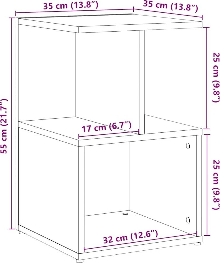 Spinta prie lovos Old Wood 35x35x55 cm Engineered Wood
