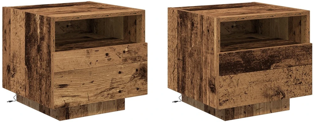 Naktinis staliukas 2 pcs Sena mediena 40 x 39 x 37 cm