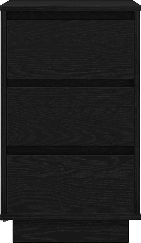 Spintelė prie lovos su LED lemputėmis Juoda 38x34x65 cm