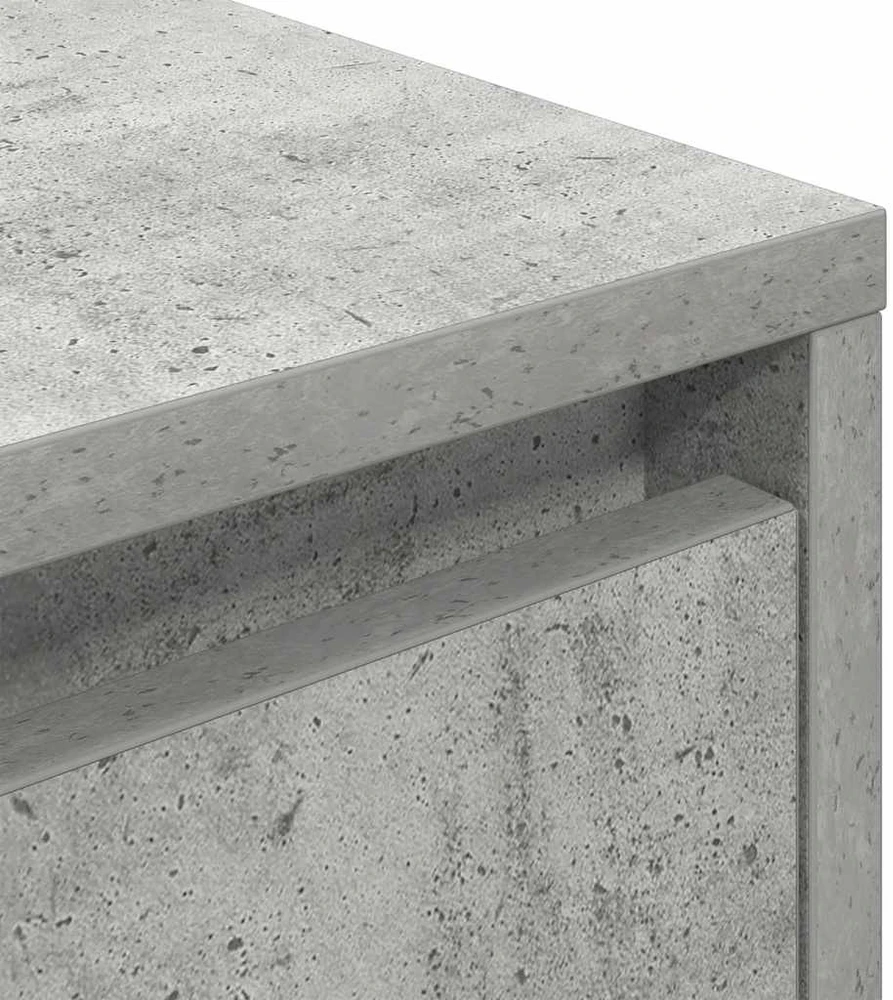 naktinė spintelė su LED lemputėmis Betoninė pilka 38x34x50 cm