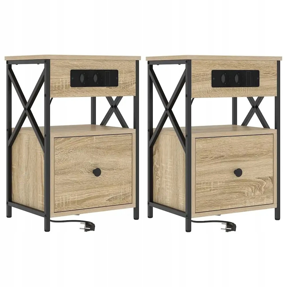 Šalia lovos spintelė 2 pcs Sonoma ąžuolas 40 x 31 x 60 cm