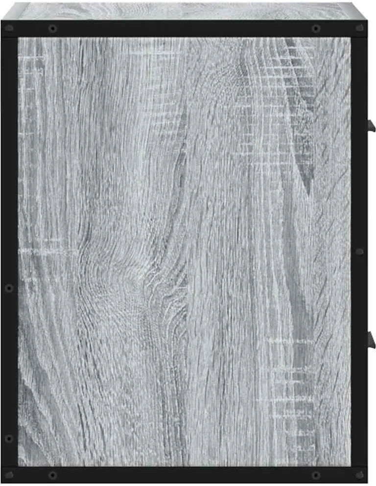 Prie sienos montuojama naktinė spintelė, pilka, 40x31x39,5 cm